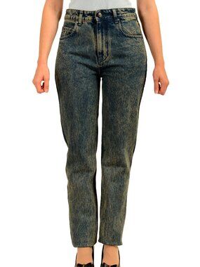 Scuderia Ferrari Women's Marmorized Dark Wash 5 Pocket Jeans US 27 IT 41